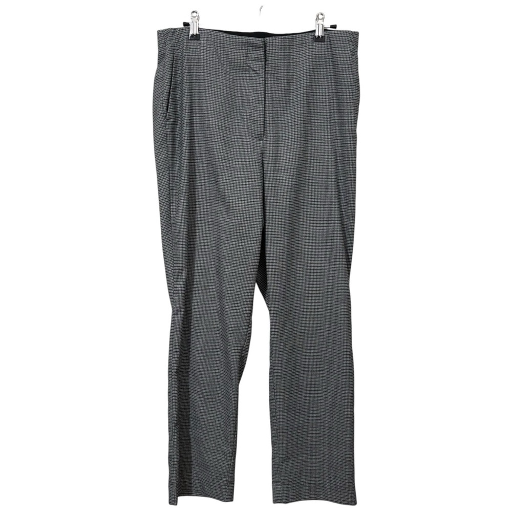 Loft High Waist Curvy‎ Pants Womens 8 Gray Houndstooth Classic Career Stretch